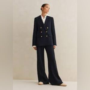 ME + EM Herringbone double breasted blazer suit